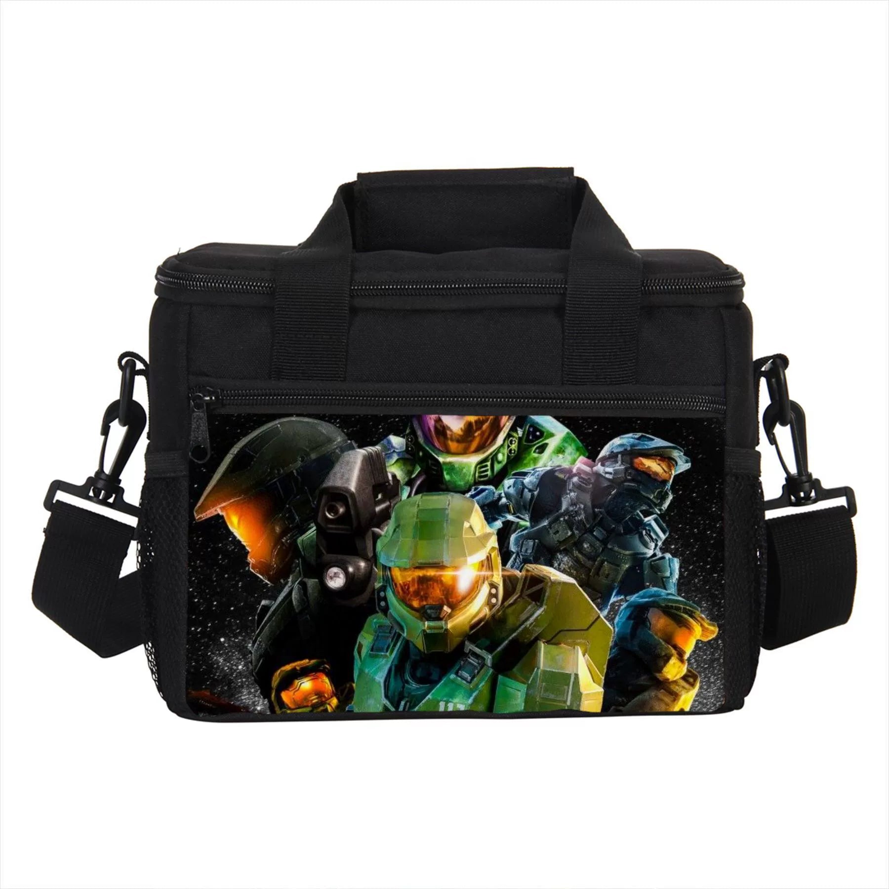 Game Halo Portable Lunch Box School Tote Storage Picnic Bag