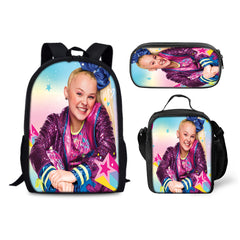 JoJo Siwa Schoolbag Backpack Lunch Bag Pencil Case 3pcs Set Gift for Kids Students