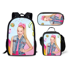 JoJo Siwa Schoolbag Backpack Lunch Bag Pencil Case 3pcs Set Gift for Kids Students