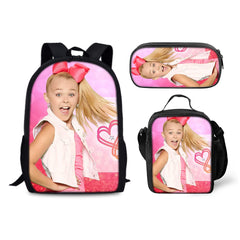 JoJo Siwa Schoolbag Backpack Lunch Bag Pencil Case 3pcs Set Gift for Kids Students