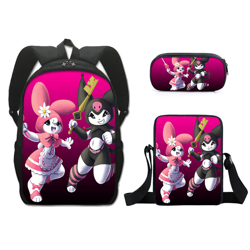 Kuromi Schoolbag Backpack Lunch Bag Pencil Case 3pcs Set Gift for Kids Students