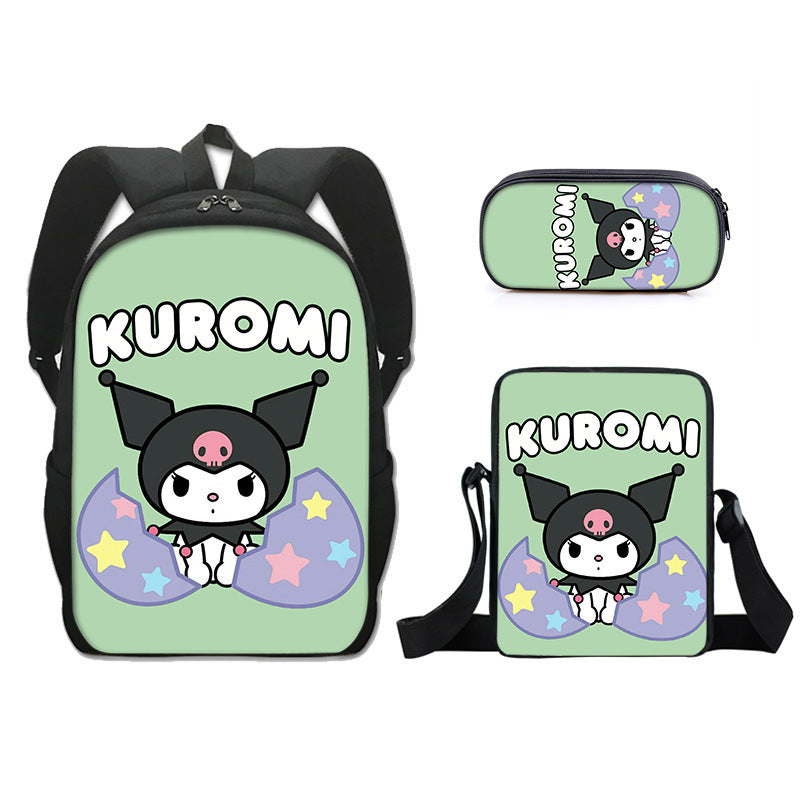 Kuromi Schoolbag Backpack Lunch Bag Pencil Case 3pcs Set Gift for Kids Students