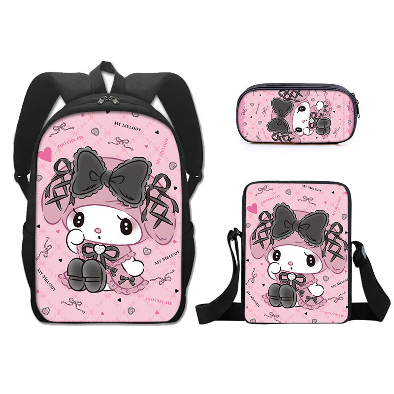 Kuromi Schoolbag Backpack Lunch Bag Pencil Case 3pcs Set Gift for Kids Students