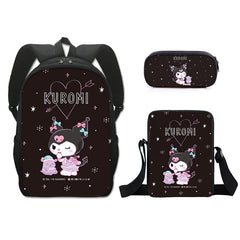 Kuromi Schoolbag Backpack Lunch Bag Pencil Case 3pcs Set Gift for Kids Students
