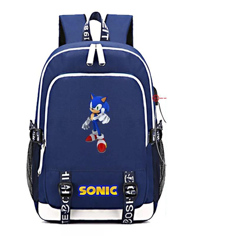The Hedgehog USB Charging Backpack School Note Book Laptop Travel Bags