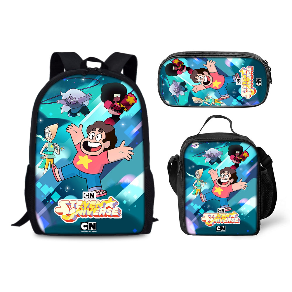 Steven Universe Schoolbag Backpack Lunch Bag Pencil Case 3pcs Set Gift for Kids Students