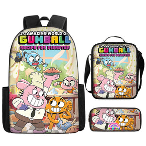 The Amazing World of Gumball Backpack Lunch Bag Pencil Case 3pcs Set Gift for Kids Students