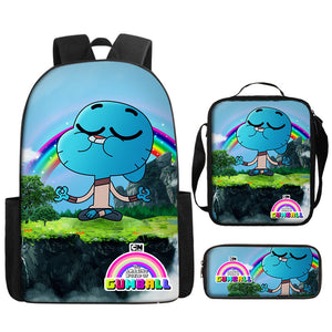 The Amazing World of Gumball Backpack Lunch Bag Pencil Case 3pcs Set Gift for Kids Students