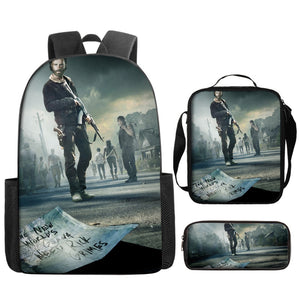 The Walking Dead Backpack Lunch Bag Pencil Case 3pcs Set Gift for Kids Students