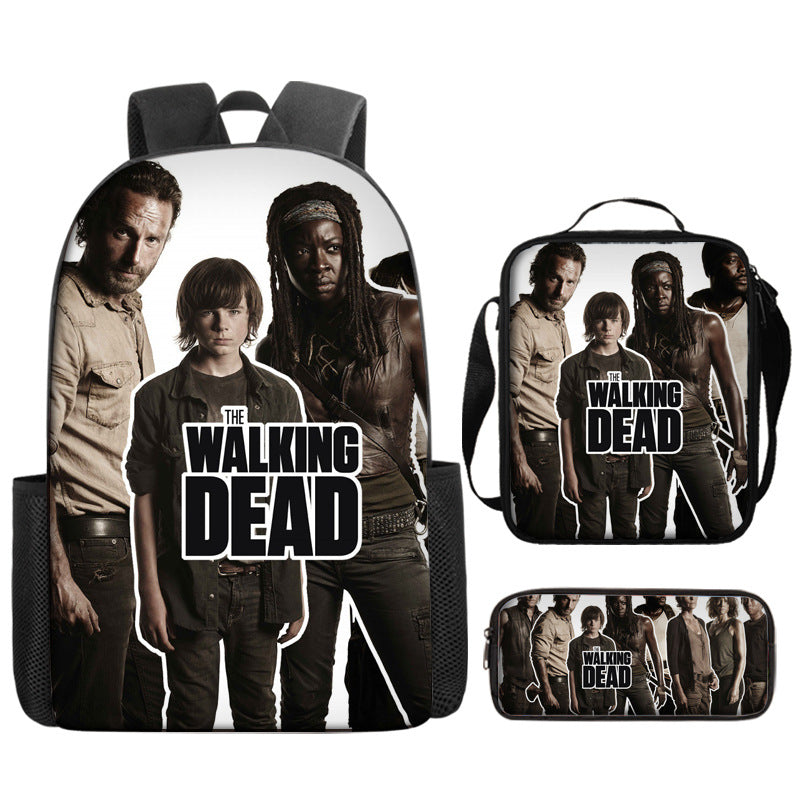 The Walking Dead Backpack Lunch Bag Pencil Case 3pcs Set Gift for Kids Students