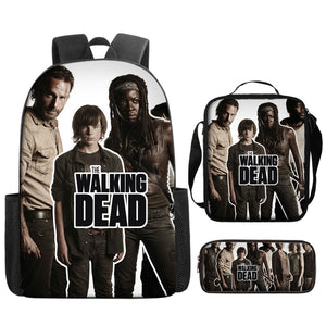 The Walking Dead Backpack Lunch Bag Pencil Case 3pcs Set Gift for Kids Students