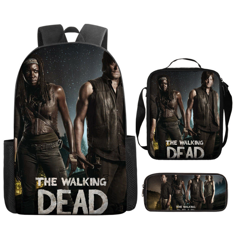 The Walking Dead Backpack Lunch Bag Pencil Case 3pcs Set Gift for Kids Students