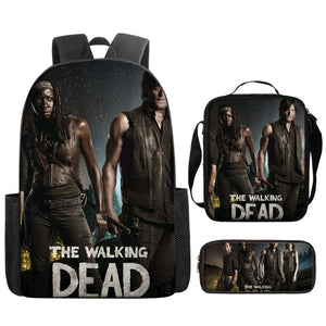The Walking Dead Backpack Lunch Bag Pencil Case 3pcs Set Gift for Kids Students
