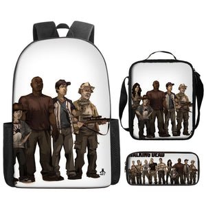 The Walking Dead Backpack Lunch Bag Pencil Case 3pcs Set Gift for Kids Students