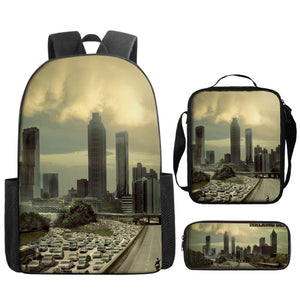 The Walking Dead Backpack Lunch Bag Pencil Case 3pcs Set Gift for Kids Students