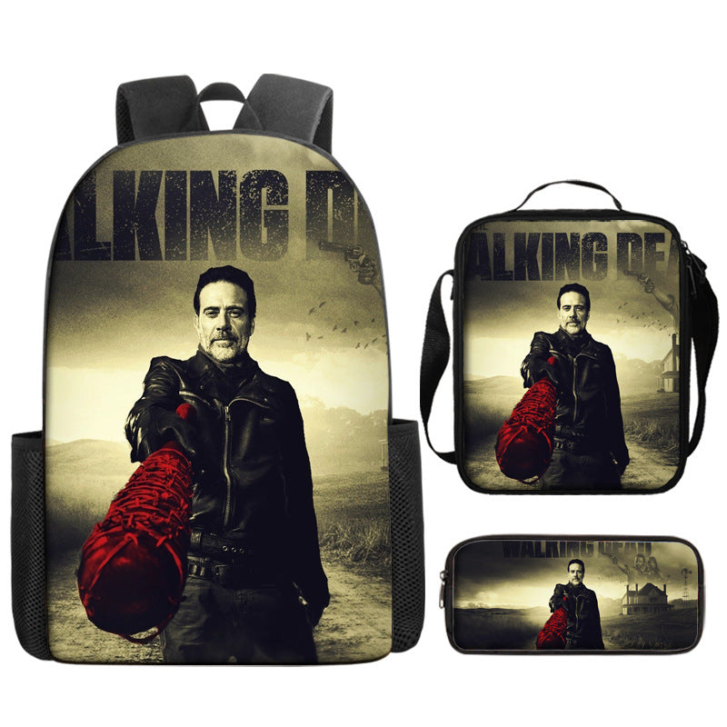 The Walking Dead Backpack Lunch Bag Pencil Case 3pcs Set Gift for Kids Students