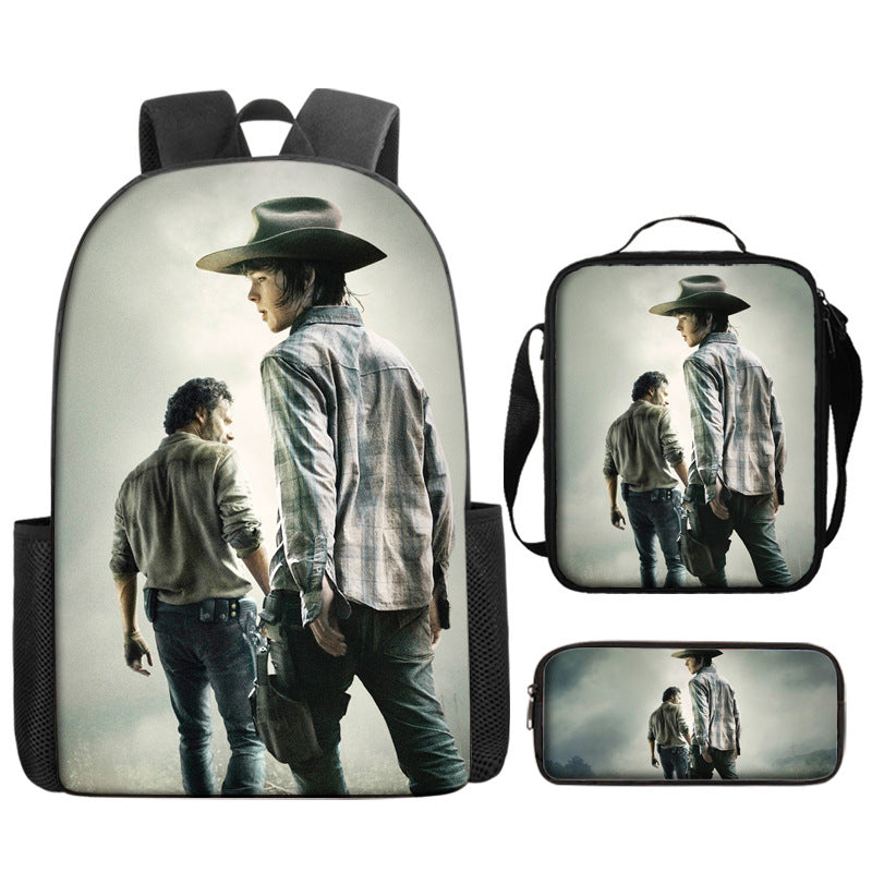 The Walking Dead Backpack Lunch Bag Pencil Case 3pcs Set Gift for Kids Students