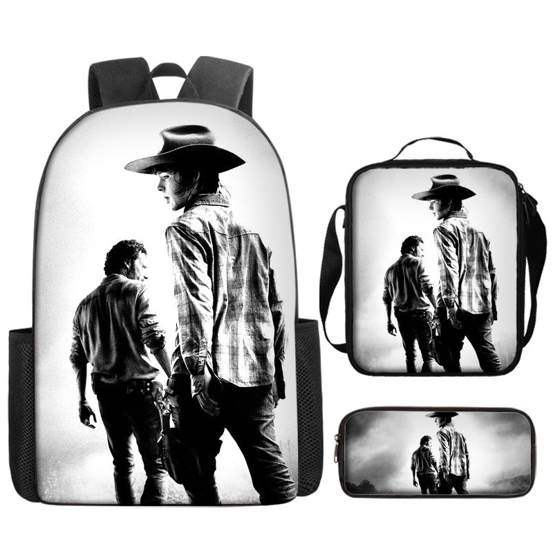The Walking Dead Backpack Lunch Bag Pencil Case 3pcs Set Gift for Kids Students