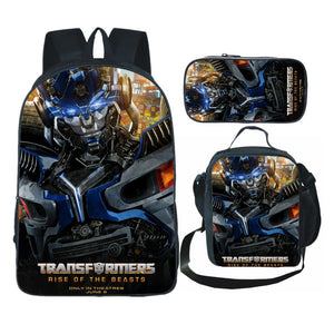 Transformers Optimus Prime Schoolbag Backpack Lunch Bag Pencil Case 3pcs Set Gift for Kids Students