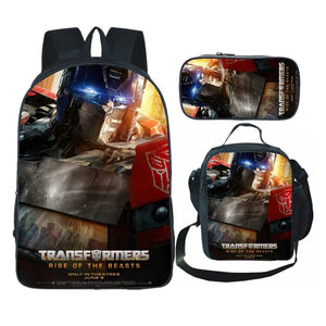 Transformers Optimus Prime Schoolbag Backpack Lunch Bag Pencil Case 3pcs Set Gift for Kids Students