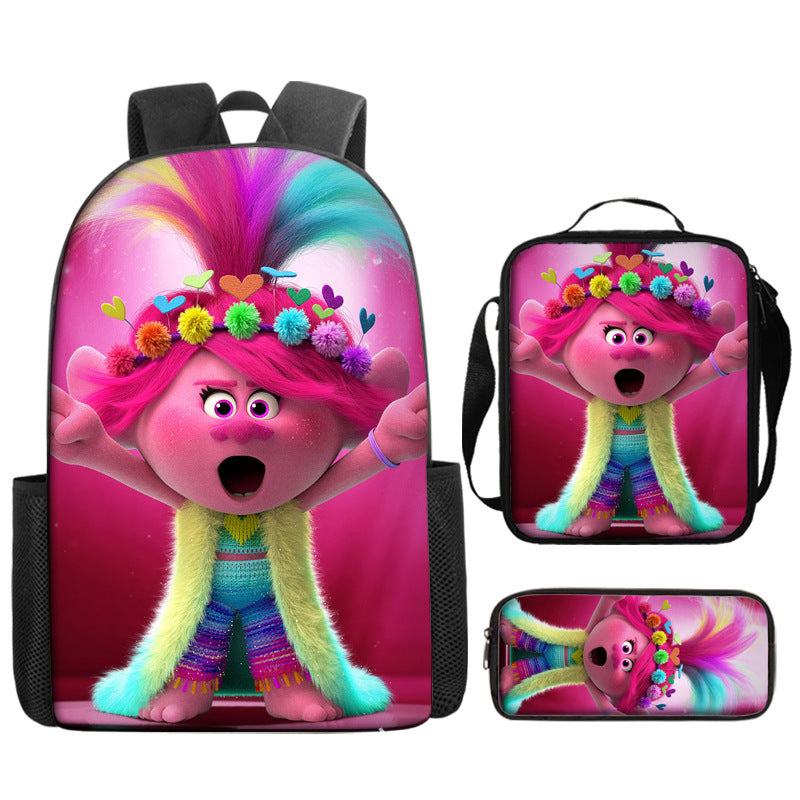 Trolls Schoolbag Backpack Lunch Bag Pencil Case 3pcs Set Gift for Kids Students