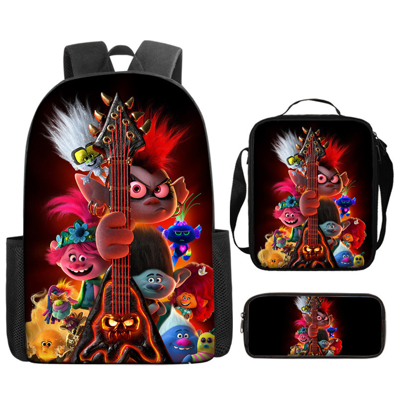Trolls Schoolbag Backpack Lunch Bag Pencil Case 3pcs Set Gift for Kids Students