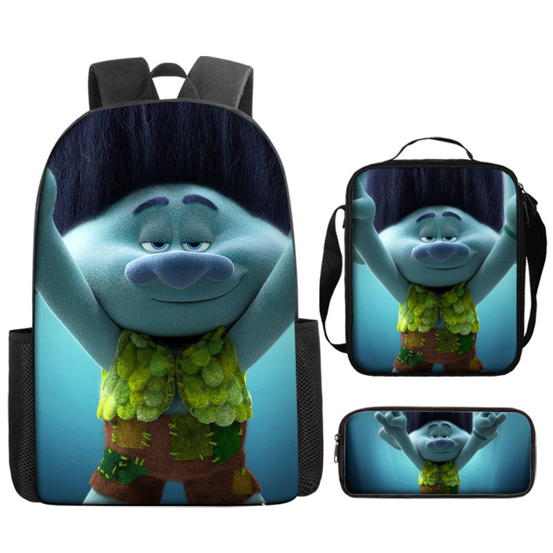 Trolls Schoolbag Backpack Lunch Bag Pencil Case 3pcs Set Gift for Kids Students