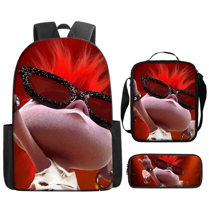 Trolls Schoolbag Backpack Lunch Bag Pencil Case 3pcs Set Gift for Kids Students