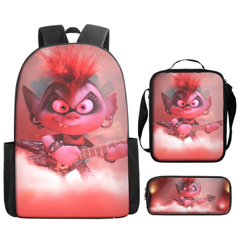 Trolls Schoolbag Backpack Lunch Bag Pencil Case 3pcs Set Gift for Kids Students