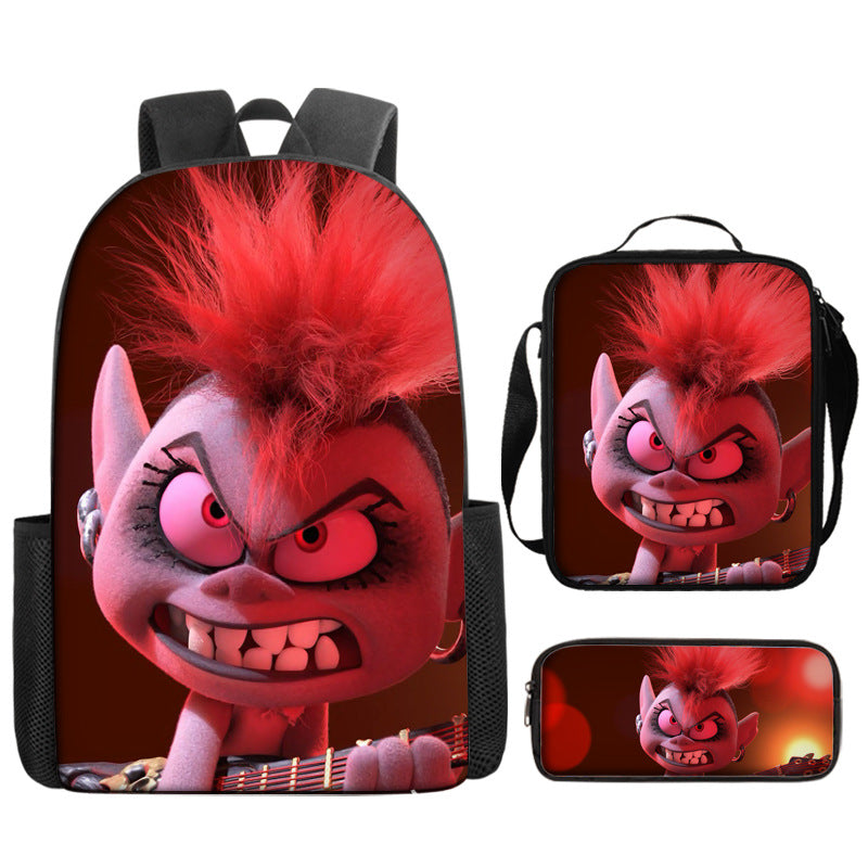 Trolls Schoolbag Backpack Lunch Bag Pencil Case 3pcs Set Gift for Kids Students