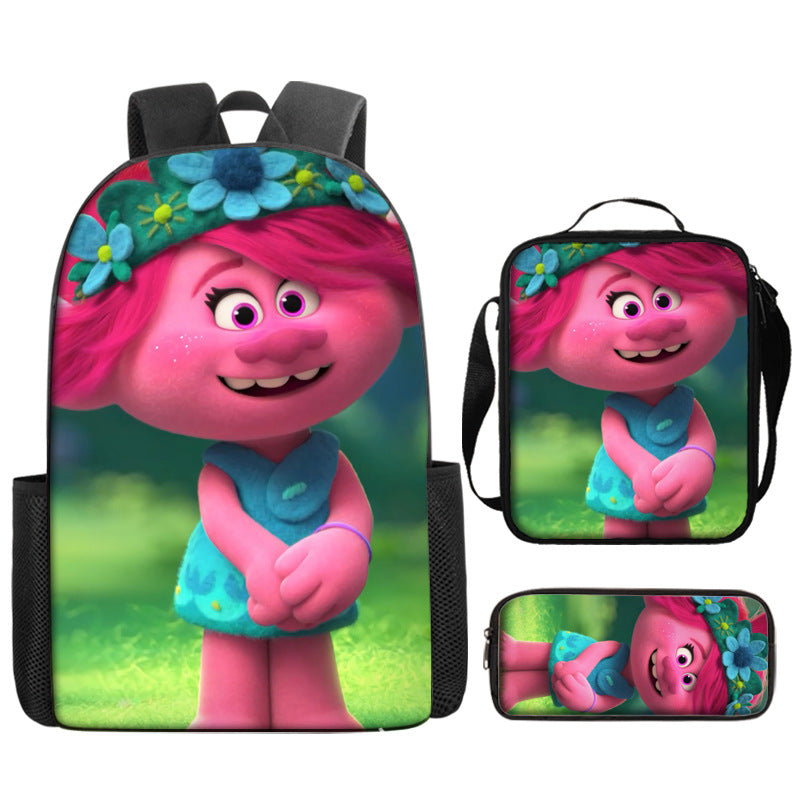 Trolls Schoolbag Backpack Lunch Bag Pencil Case 3pcs Set Gift for Kids Students