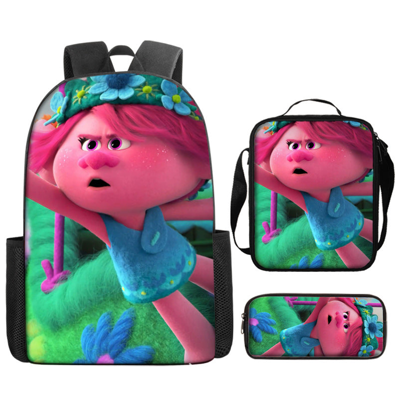 Trolls Schoolbag Backpack Lunch Bag Pencil Case 3pcs Set Gift for Kids Students