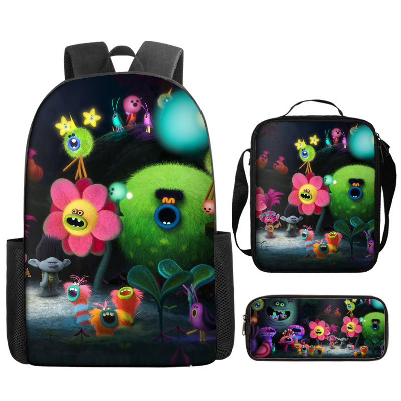 Trolls Schoolbag Backpack Lunch Bag Pencil Case 3pcs Set Gift for Kids Students