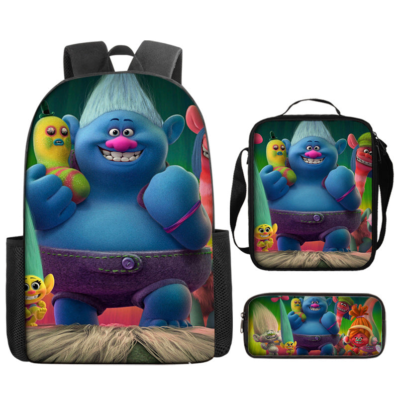 Trolls Schoolbag Backpack Lunch Bag Pencil Case 3pcs Set Gift for Kids Students