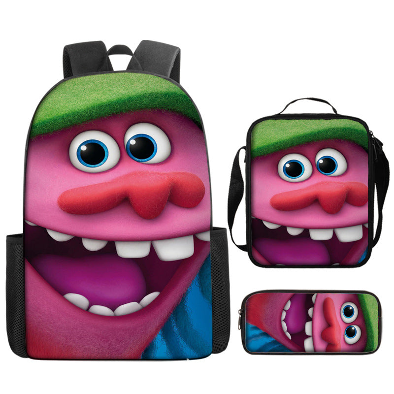 Trolls Schoolbag Backpack Lunch Bag Pencil Case 3pcs Set Gift for Kids Students
