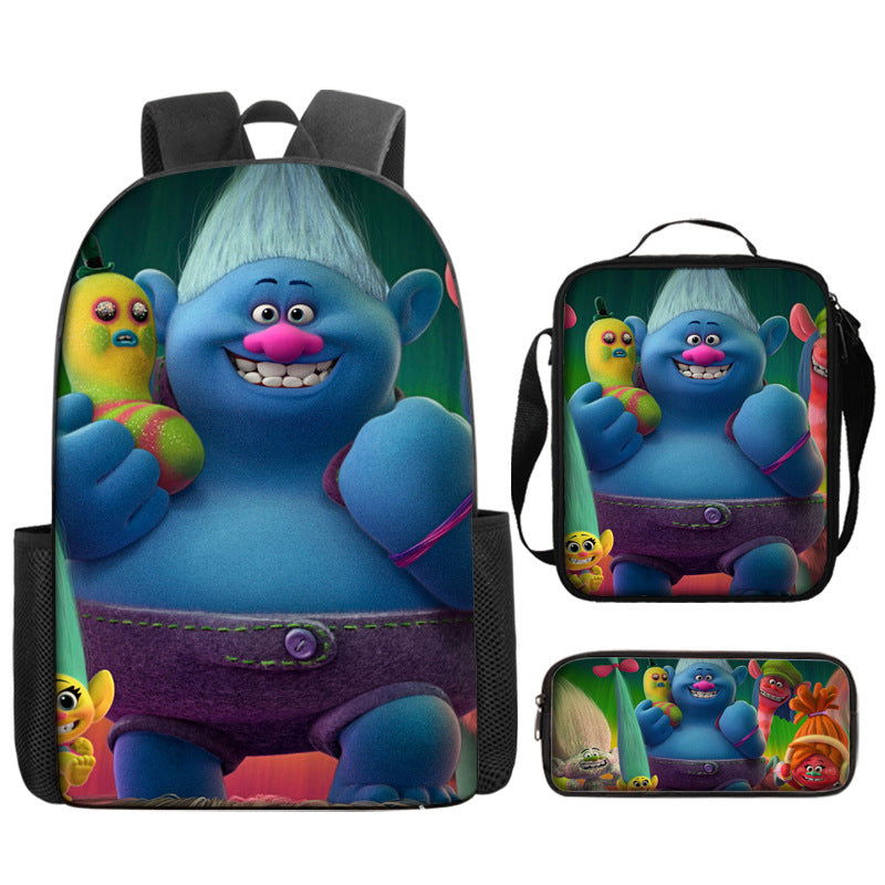 Trolls Schoolbag Backpack Lunch Bag Pencil Case 3pcs Set Gift for Kids Students