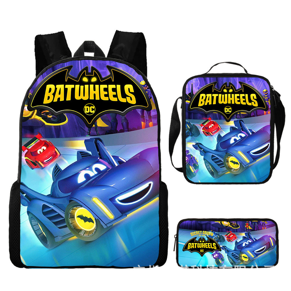 Batwheels Schoolbag Backpack Lunch Bag Pencil Case 3pcs Set Gift for Kids Students