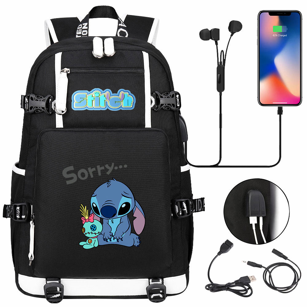 Lilo & Stitch Stitch #11 USB Charging Backpack School NoteBook Laptop Travel Bags