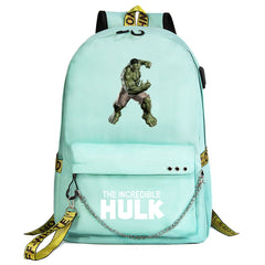 Hulk Superhero Shool Bag Backpack USB Charging Students Notebook Bag for Kids Gifts