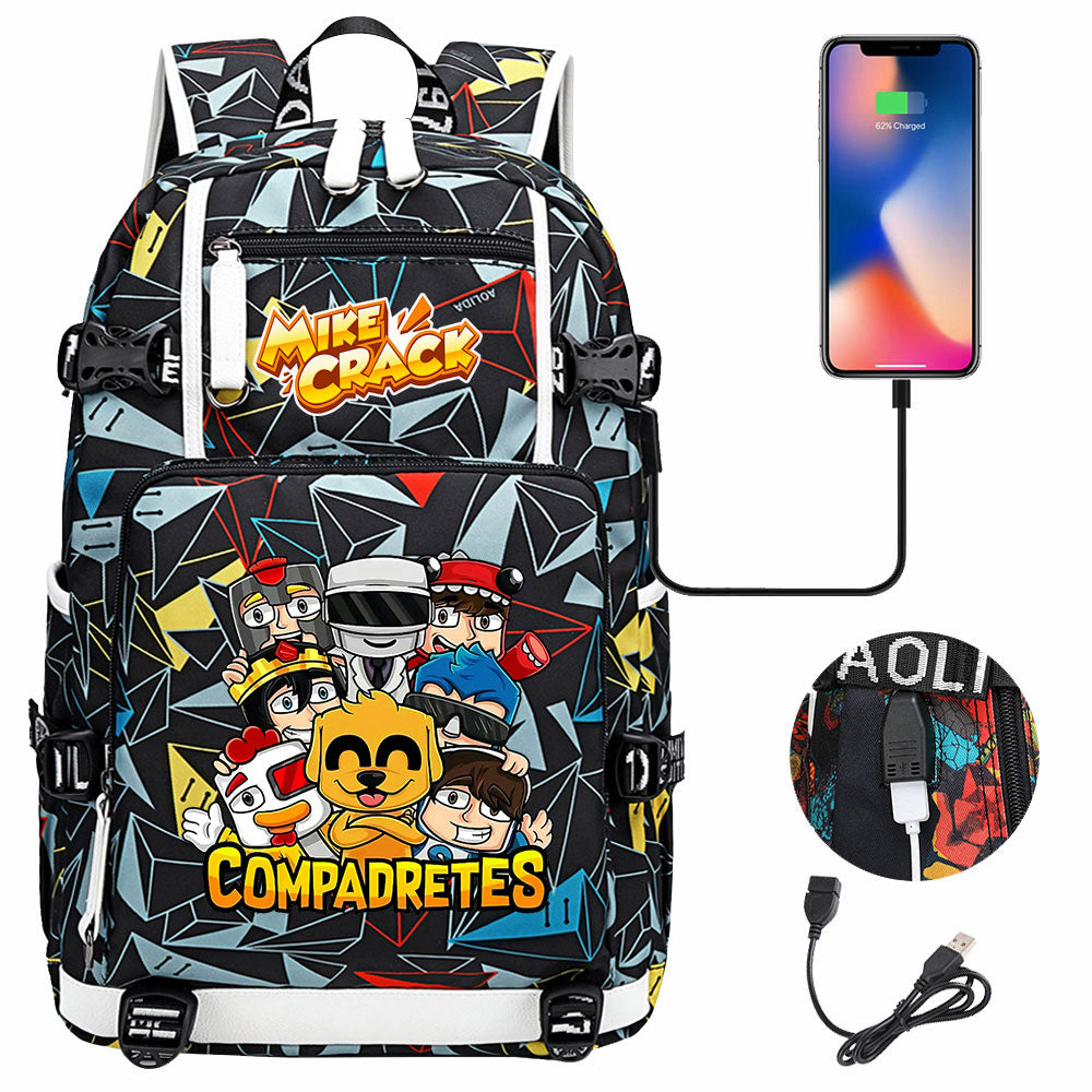 Mikecrack USB Charging Backpack School NoteBook Laptop Travel Bags
