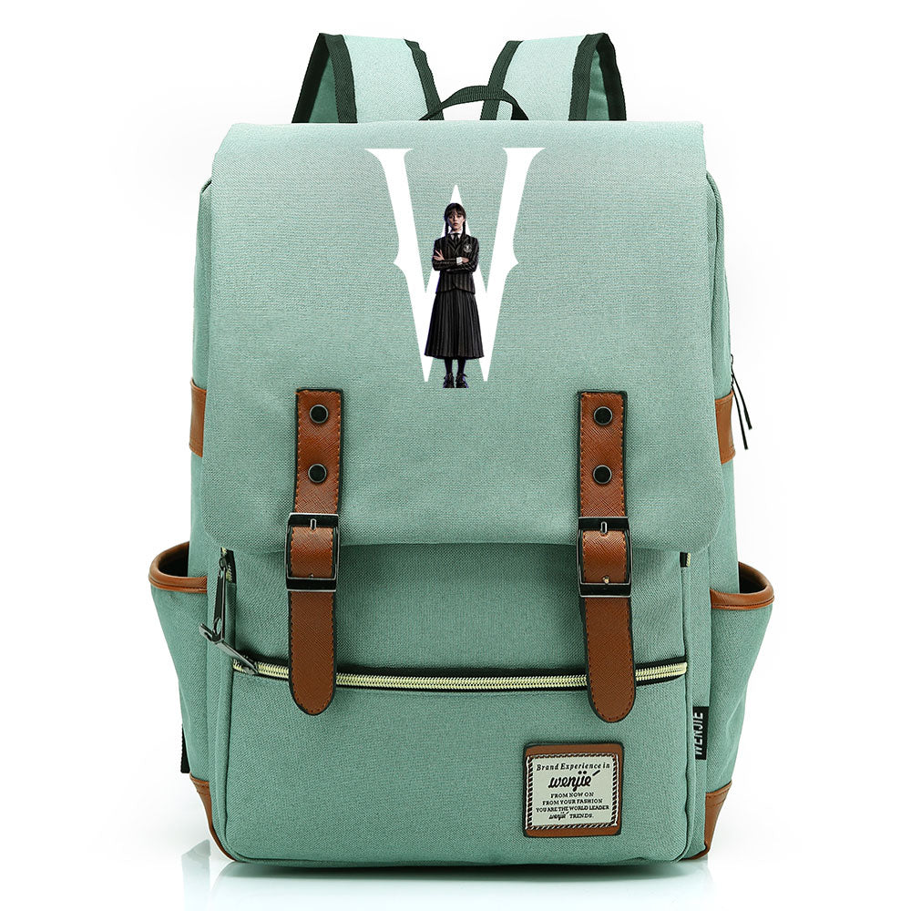 Wednesday Addams Cosplay Canvas Travel Backpack School Bag