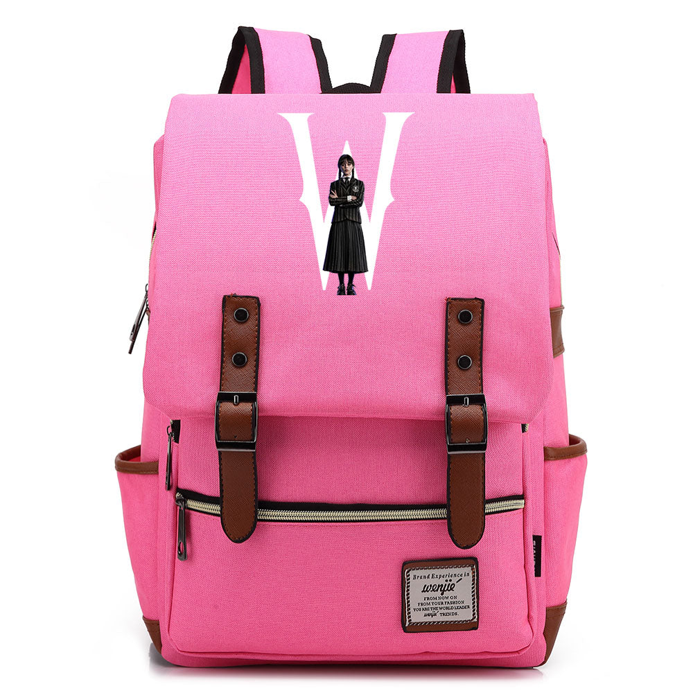 Wednesday Addams Cosplay Canvas Travel Backpack School Bag