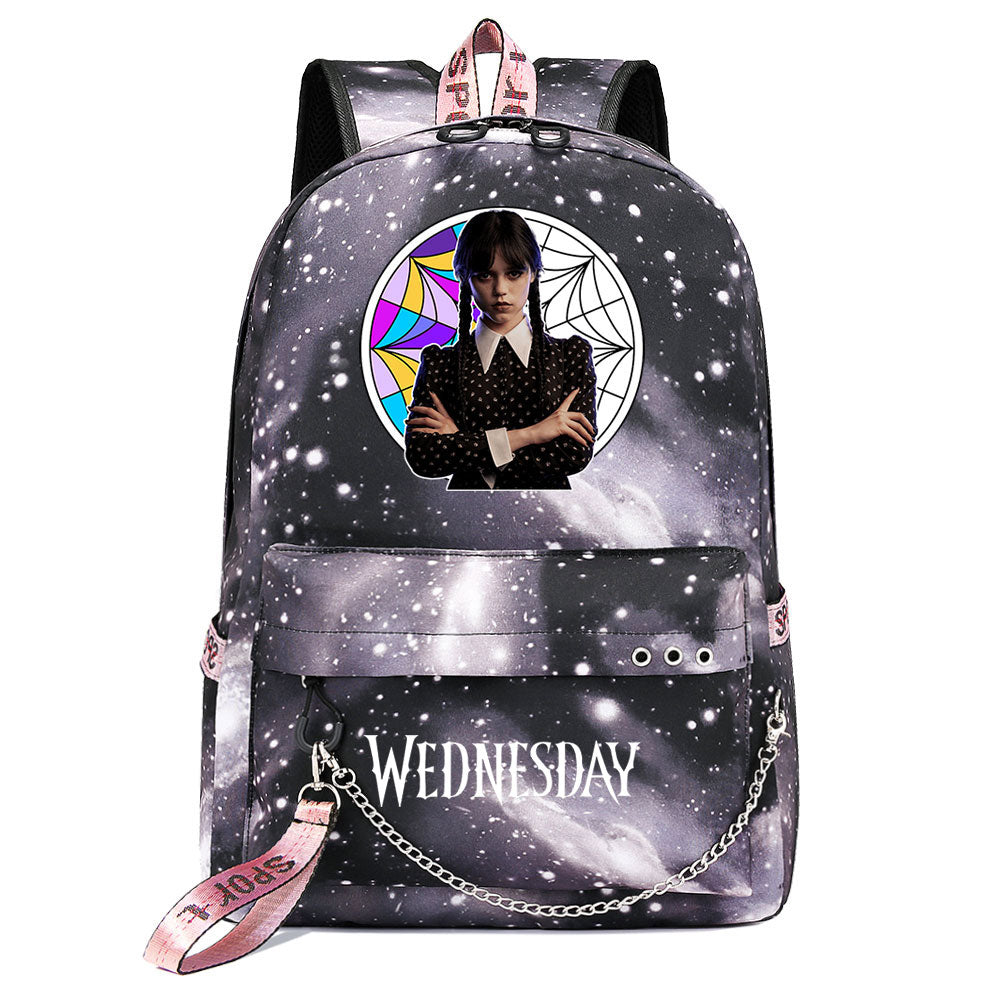 Wednesday Addams USB Charging Backpack Schoolbag Notebook Bag Gifts for Kids Students
