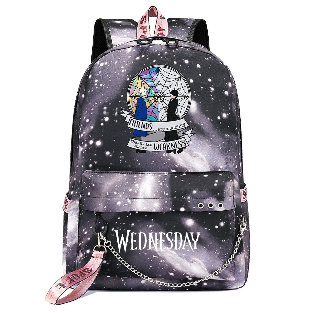 Wednesday Addams USB Charging Backpack Schoolbag Notebook Bag Gifts for Kids Students