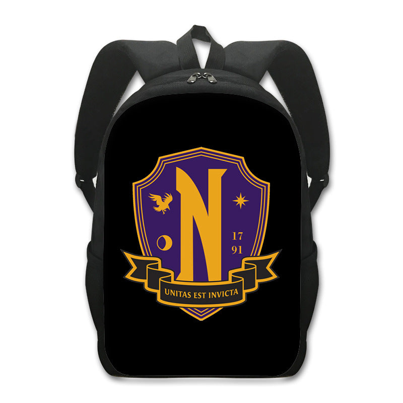 Wednesday Addams Backpack School Sports Bag for Kids Boy Girl