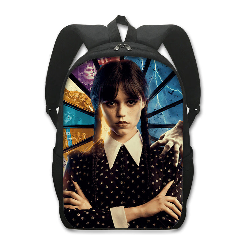 Wednesday Addams Backpack School Sports Bag for Kids Boy Girl