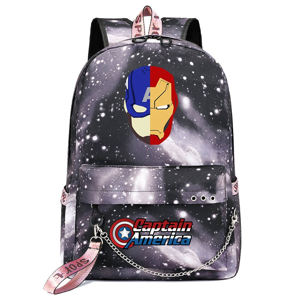 Iron Man Superhero Shool Bag Backpack USB Charging Students Notebook Bag for Kids Gifts