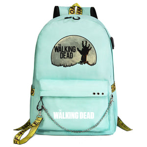 The Walking Dead USB Charging Backpack Shoolbag Notebook Bag Gifts for Kids Students