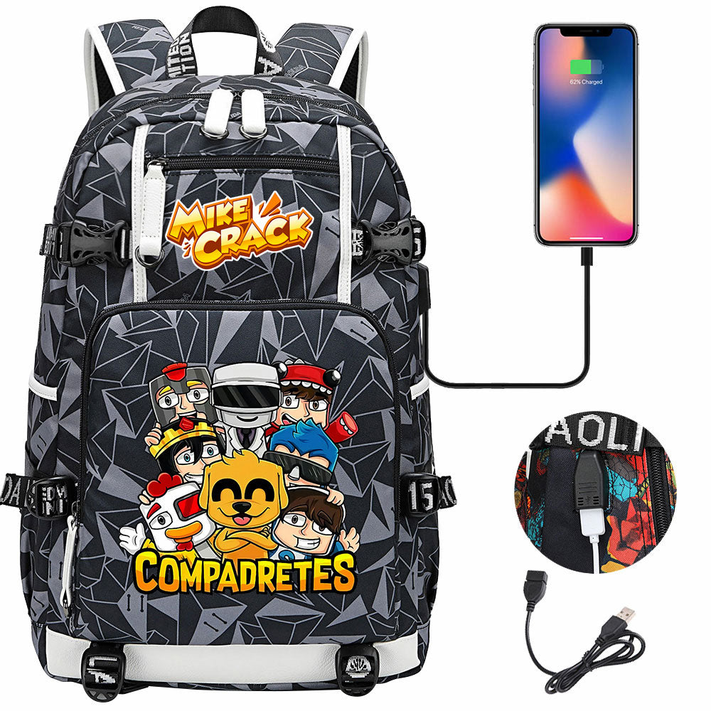 Mikecrack USB Charging Backpack School NoteBook Laptop Travel Bags