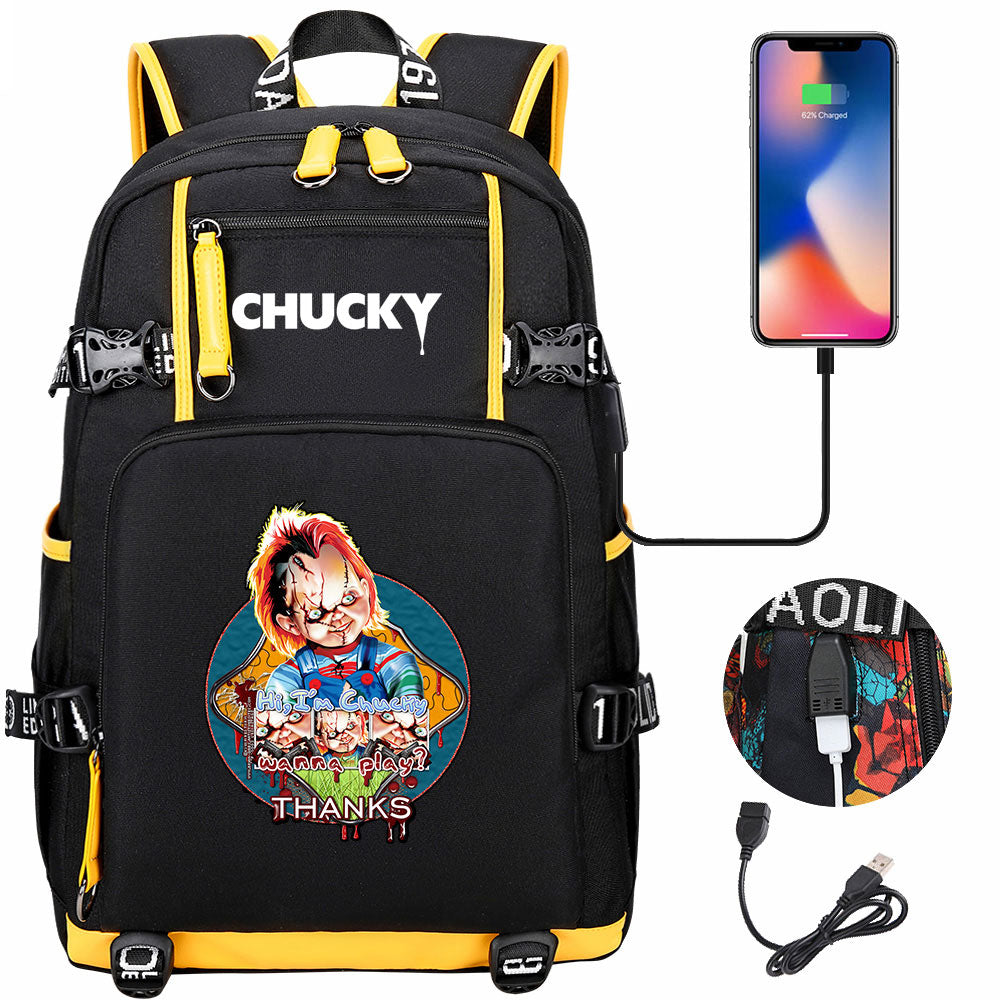 Child's Play USB Charging Backpack School NoteBook Laptop Travel Bags